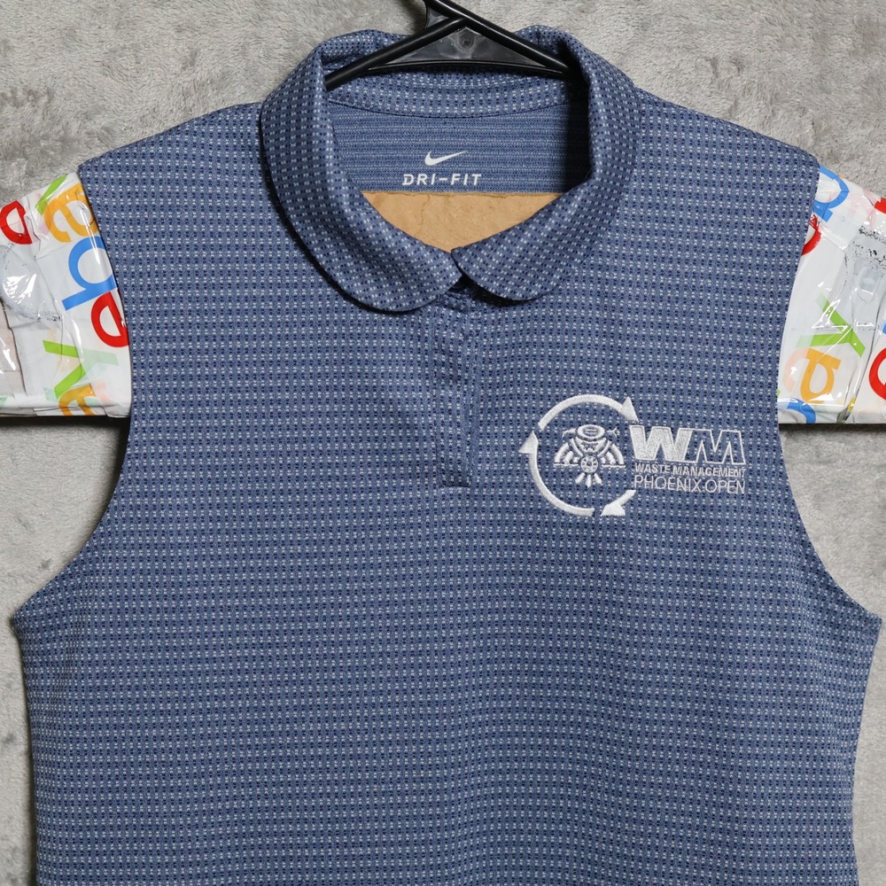 Nike Polo Shirt Womens Small Blue Sleeveless Golf Preppy Phoenix Open CI9809-492